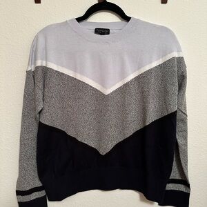 Topshop Black and Gray Chevron Women's Sweater